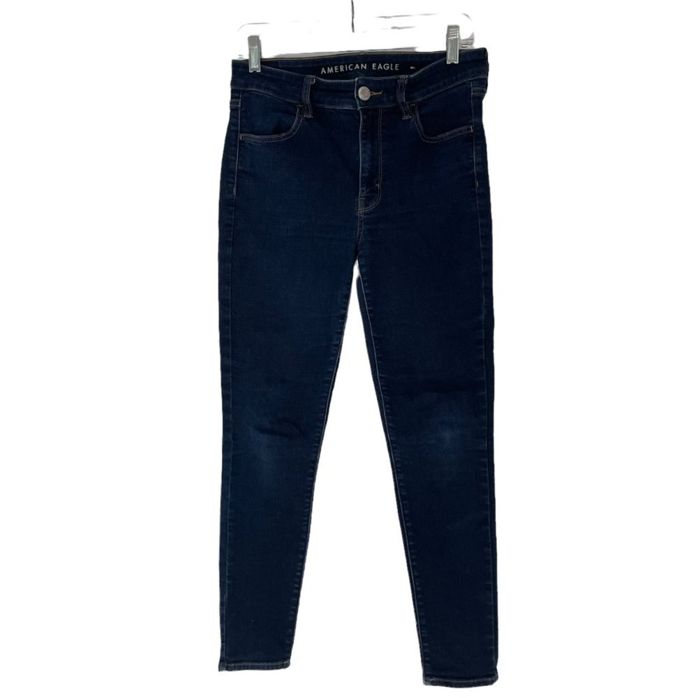 American Eagle Hi-Rise Super Stretch Dark Wash Blue Denim Jeggings 8 Short 8S